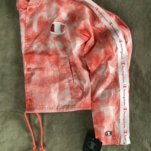 Champion Women's Zip Tape Coaches Jacket Orange - Picture 12 of 15